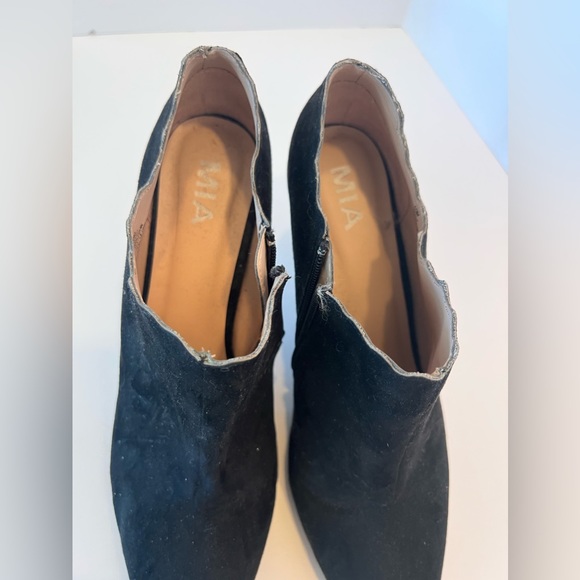 Black Suede Mia High Heeled Booties - Picture 2 of 5